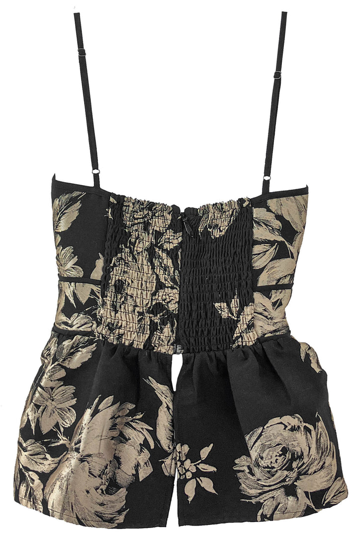 Christy Lynn Floral Print Tank Top in Black/Champagne - Discounts on Christy Lynn at UAL
