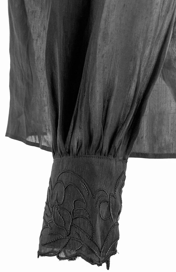 Christy Lynn Embroidered Tonal Floral Blouse in Black - Discounts on Christy Lynn at UAL