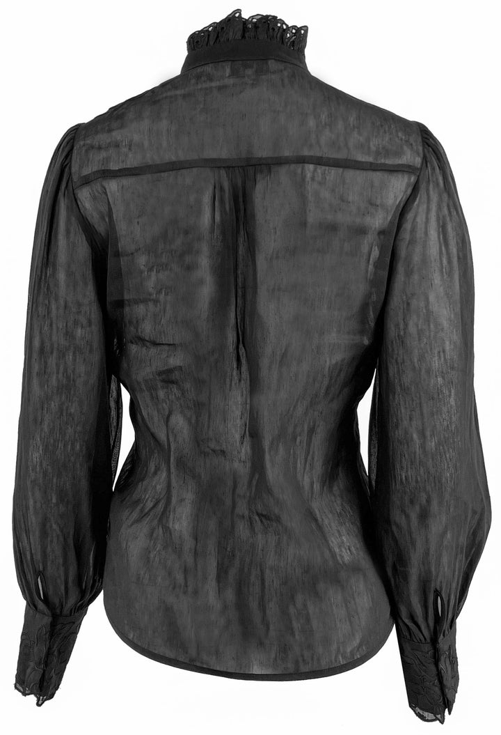 Christy Lynn Embroidered Tonal Floral Blouse in Black - Discounts on Christy Lynn at UAL