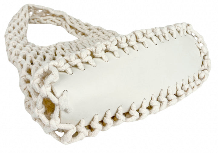 Hat Attack Open Crochet Mini Bag in Cream - Discounts on Hat Attack at UAL