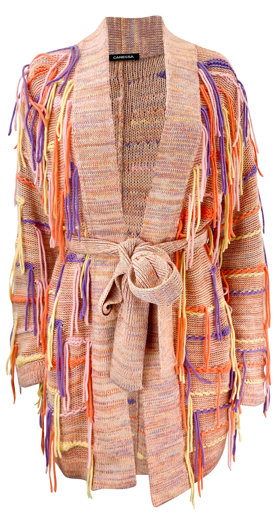 Canessa Embroidered Cardigan in Orange/Purple - Discounts on Canessa at UAL