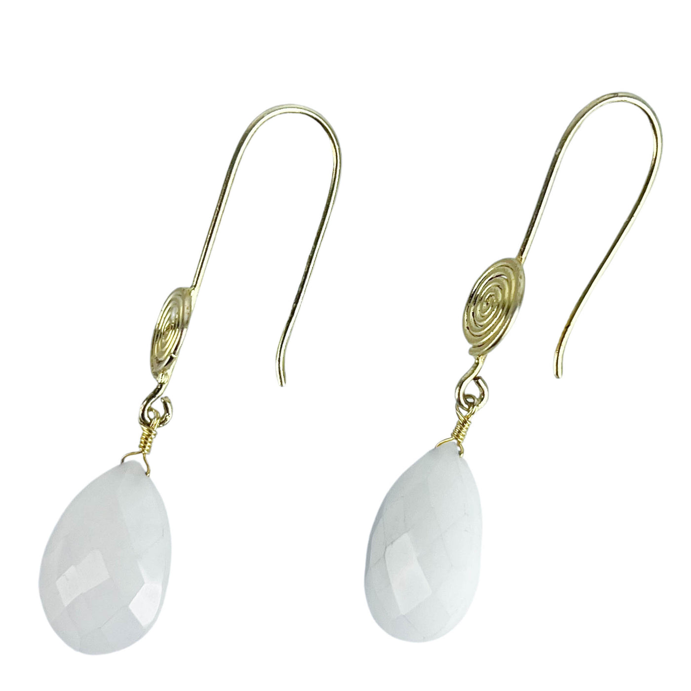 Betty Carré Pendant Earrings in White and Gold - Discounts on Betty Carre at UAL