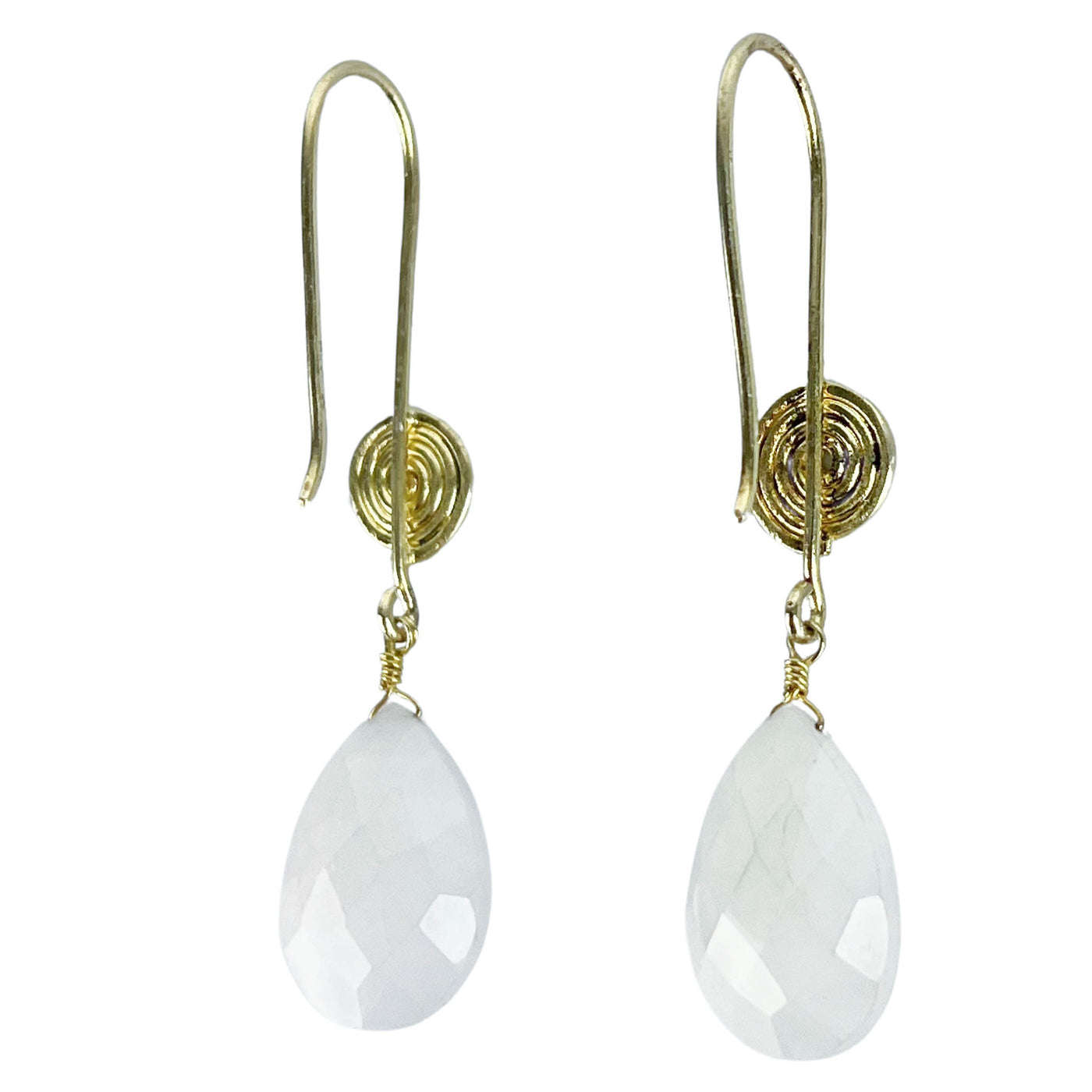 Betty Carré Pendant Earrings in White and Gold - Discounts on Betty Carre at UAL