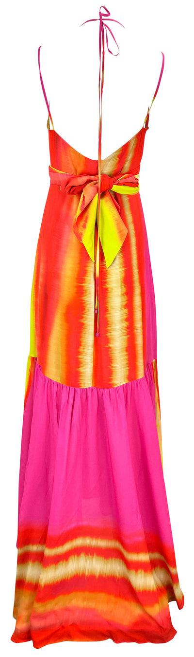 Silvia Tcherassi Eva Dress in Fuchsia Lime Stripes - Discounts on Silvia Tcherassi at UAL