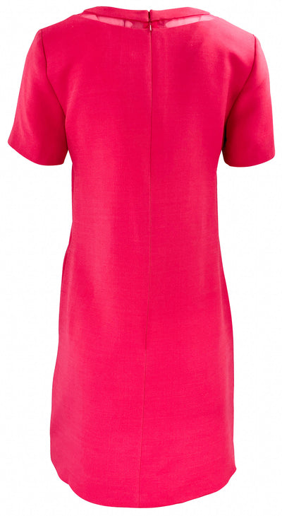 Adam Lippes V-Neck Illusion Dress in Raspberry - Discounts on Adam Lippes at UAL