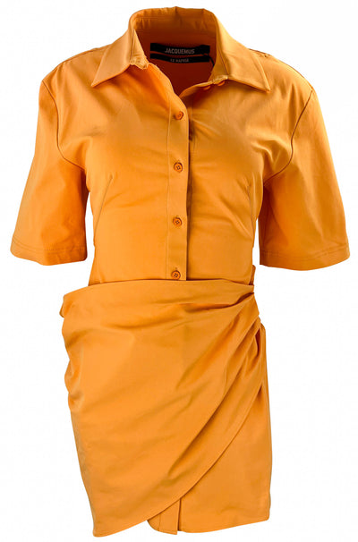 Jacquemus 'Le Raphia' La Robe Camisa in Orange - Discounts on Jacquemus at UAL