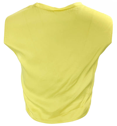 LAPOINTE Lapointe Satin Twisted Crop Tank Top in Yellow - Discounts on LaPointe at UAL
