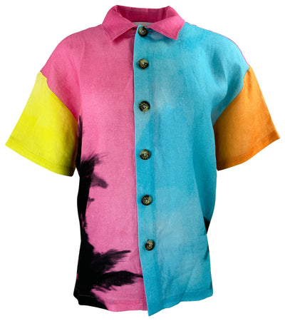 Mira Mikati Printed Short Sleeved Shirt in Island Horizon - Discounts on Mira Mikati at UAL