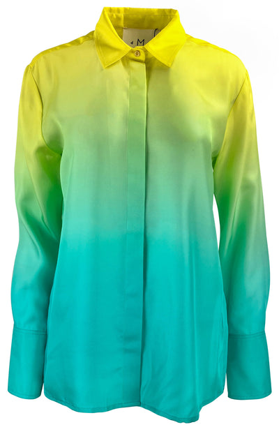 dMN Button Down Shirt in Sunrise Lagoon - Discounts on dMN at UAL