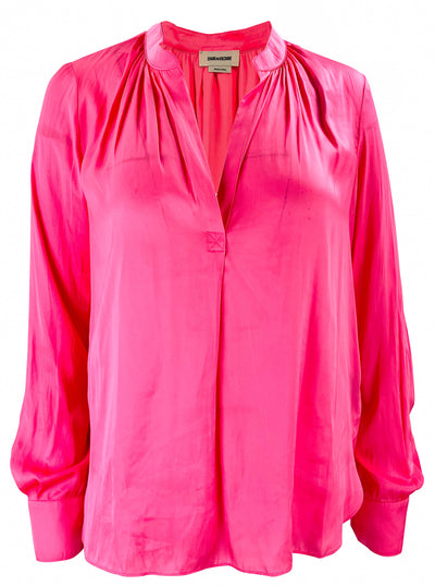 Zadig & Voltaire Tink Satin Blouse in Pink - Discounts on Zadig & Voltaire at UAL