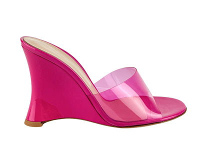 Gianvito Rossi Futura Wedges in Deep Pink - Discounts on Gianvito Rossi at UAL