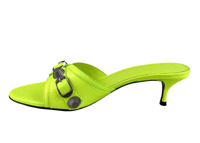 Balenciaga Cagole Sandals in Neon Green - Discounts on Balenciaga at UAL
