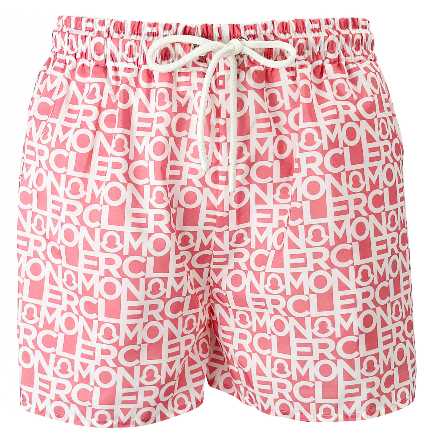 Moncler Logo Shorts in Pink and White - Discounts on Moncler at UAL