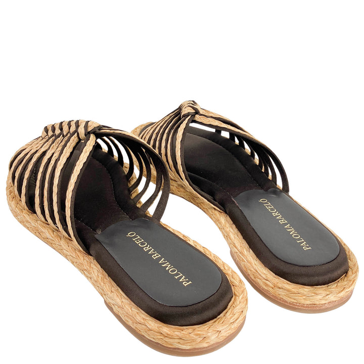 Paloma Barceló Dany Woven Sandals in Tan and Brown - Discounts on Paloma Barceló at UAL