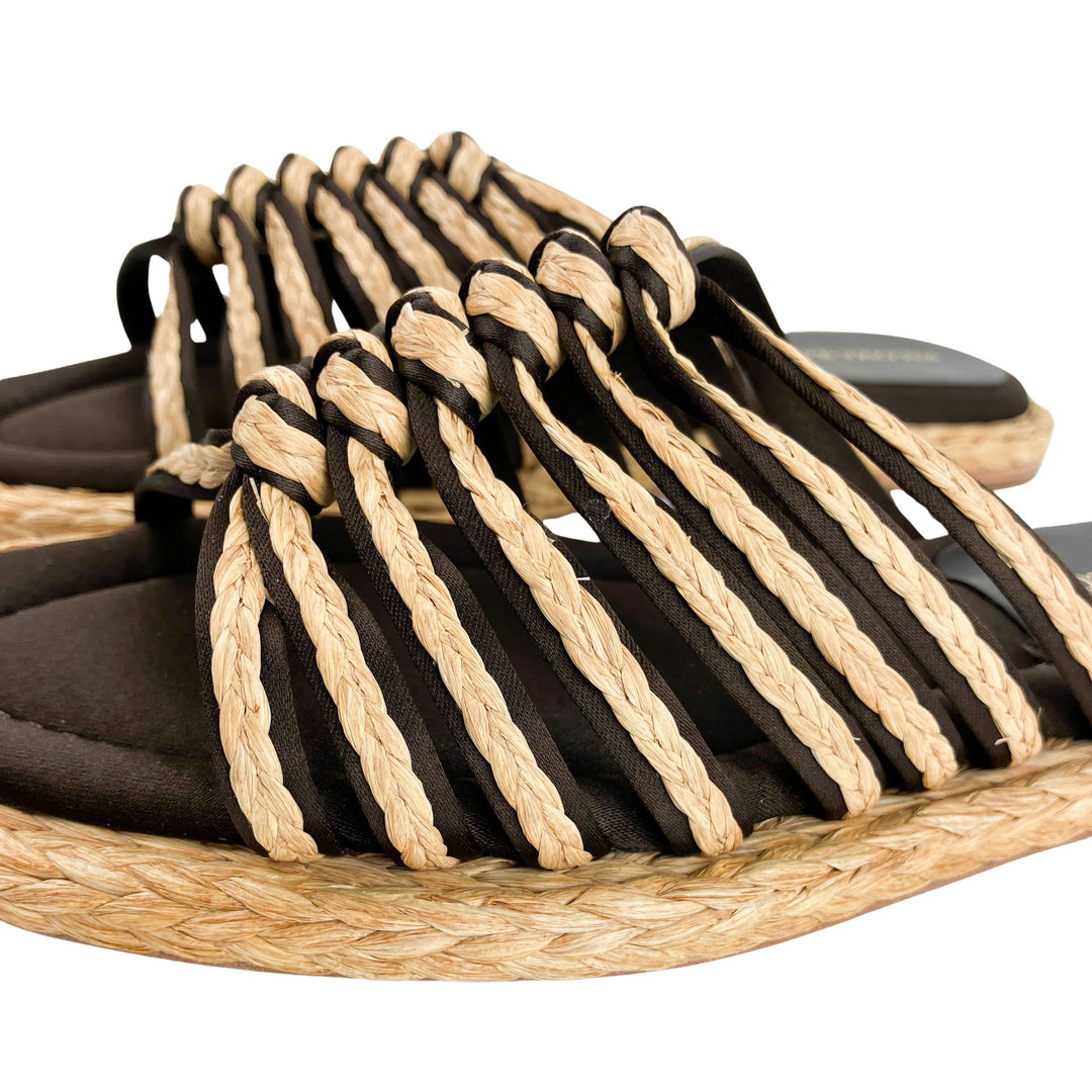 Paloma Barceló Dany Woven Sandals in Tan and Brown - Discounts on Paloma Barceló at UAL