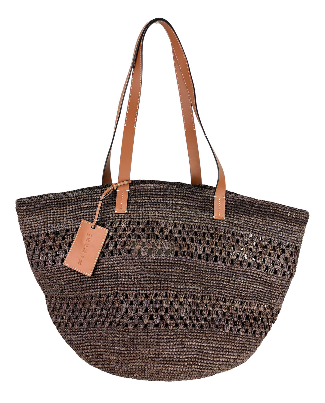 Manebí Woven Basket Bag in Chocolate