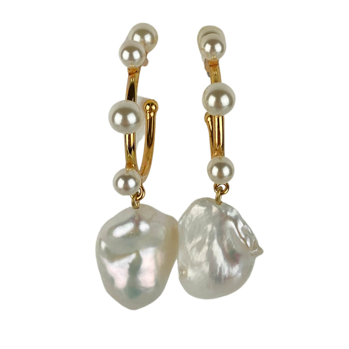 Jennifer Behr Yohana Hoop Earrings in Gold/Pearl - Discounts on Jennifer Behr at UAL