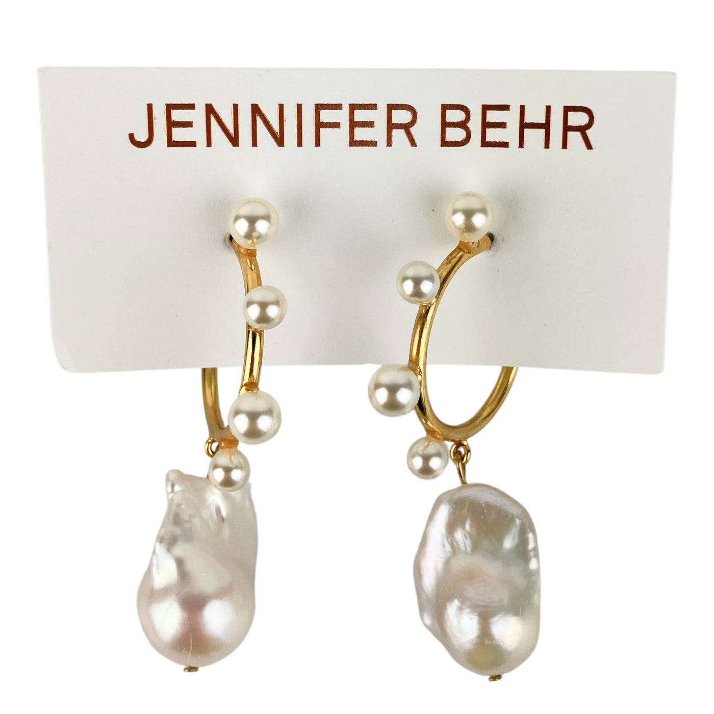 Jennifer Behr Yohana Hoop Earrings in Gold/Pearl - Discounts on Jennifer Behr at UAL