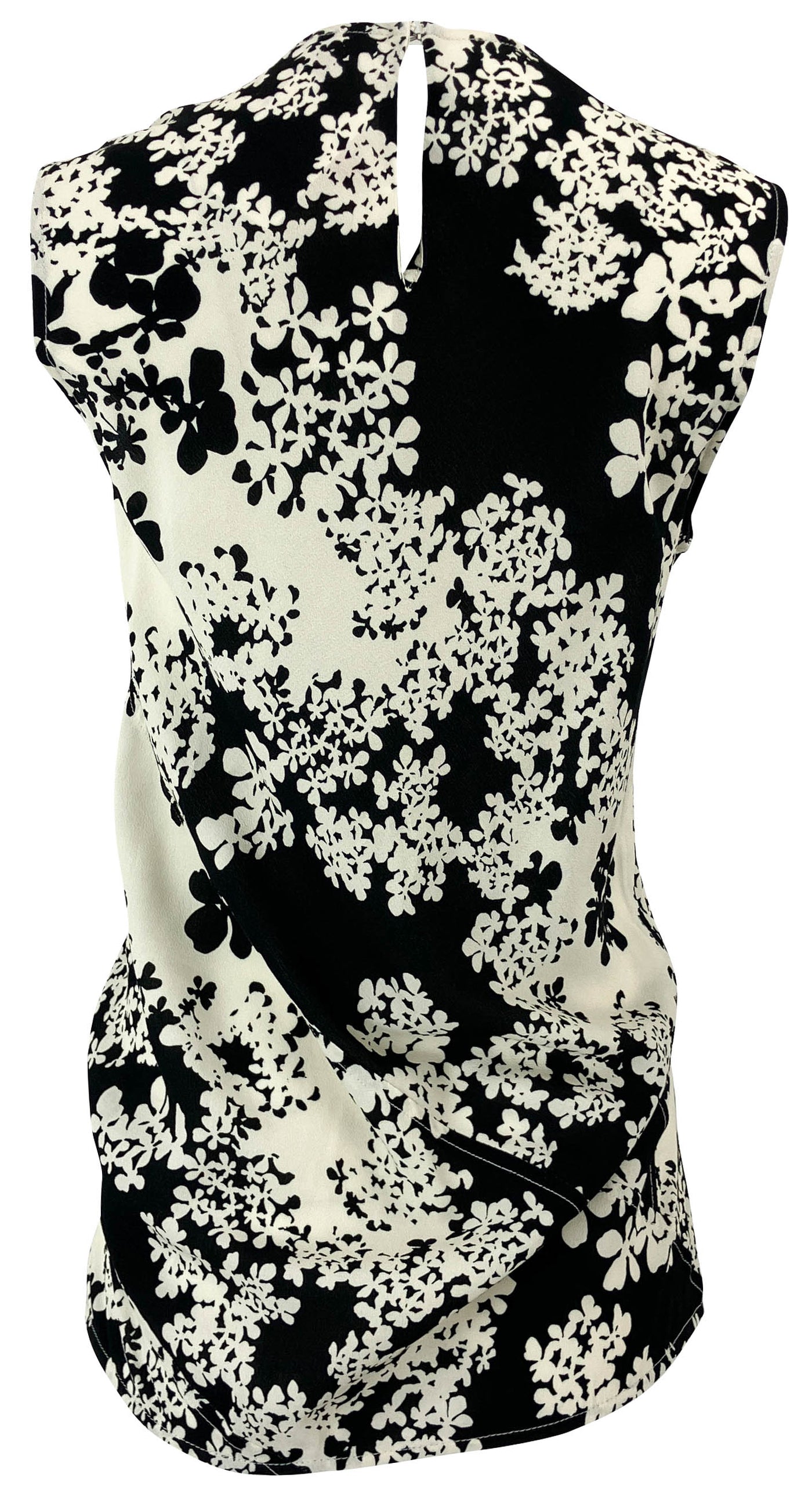 Toteme Twisted Seam Floral Top in Black and Cream - Discounts on Toteme at UAL