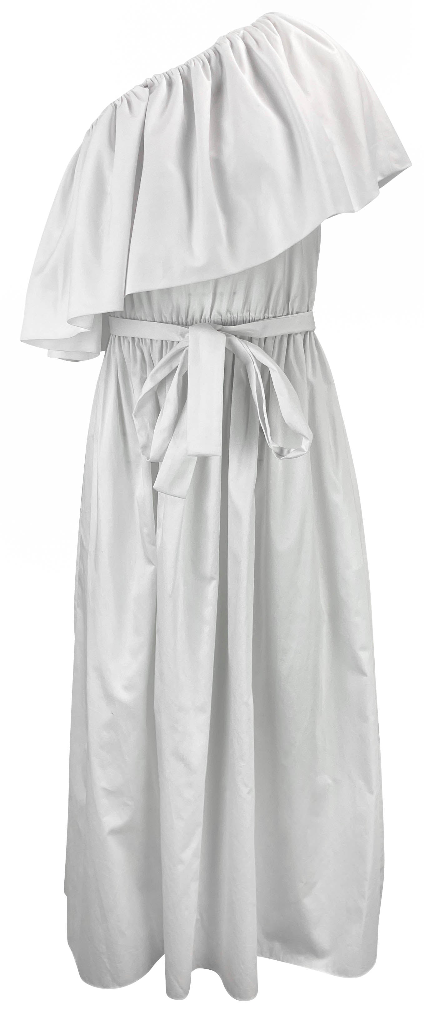 Adam Lippes One-Shoulder Ruffle Dress in White - Discounts on Adam Lippes at UAL