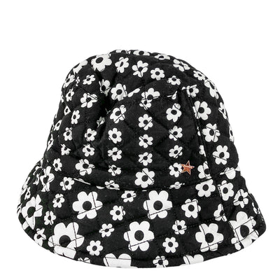 Jocelyn Quilted Floral Bucket Hat in Black/White - Discounts on Jocelyn at UAL