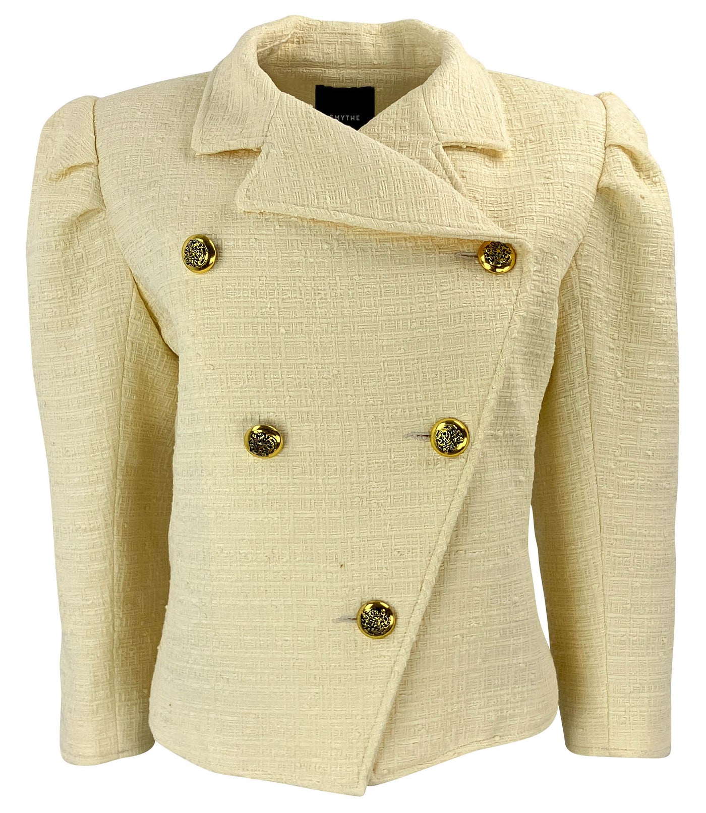 Smythe Box Pleat Jacket in Crema Tweed - Discounts on Smythe at UAL