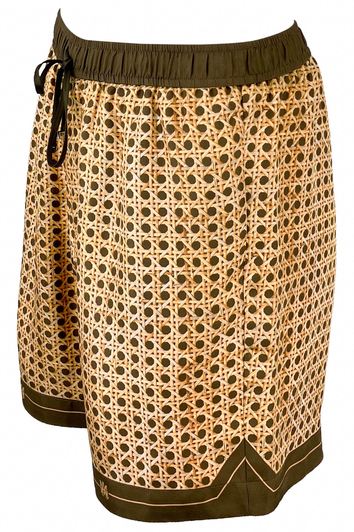 Amiri Weave Pattern Silk Shorts in Brown - Discounts on Amiri at UAL