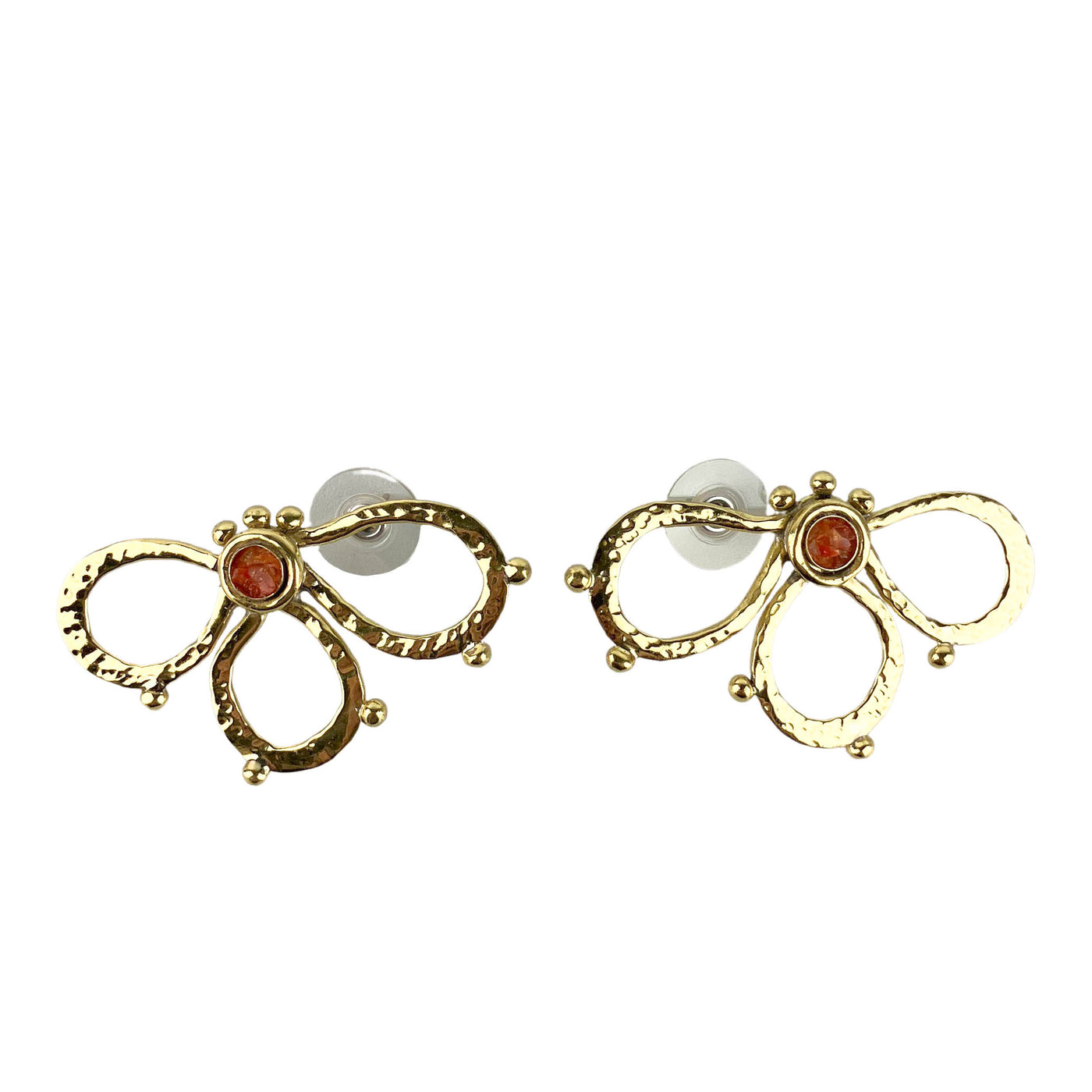 Ulla Johnson Hammered Chain Flower Stud Earrings in Tiger's Eye - Discounts on Ulla Johnson at UAL