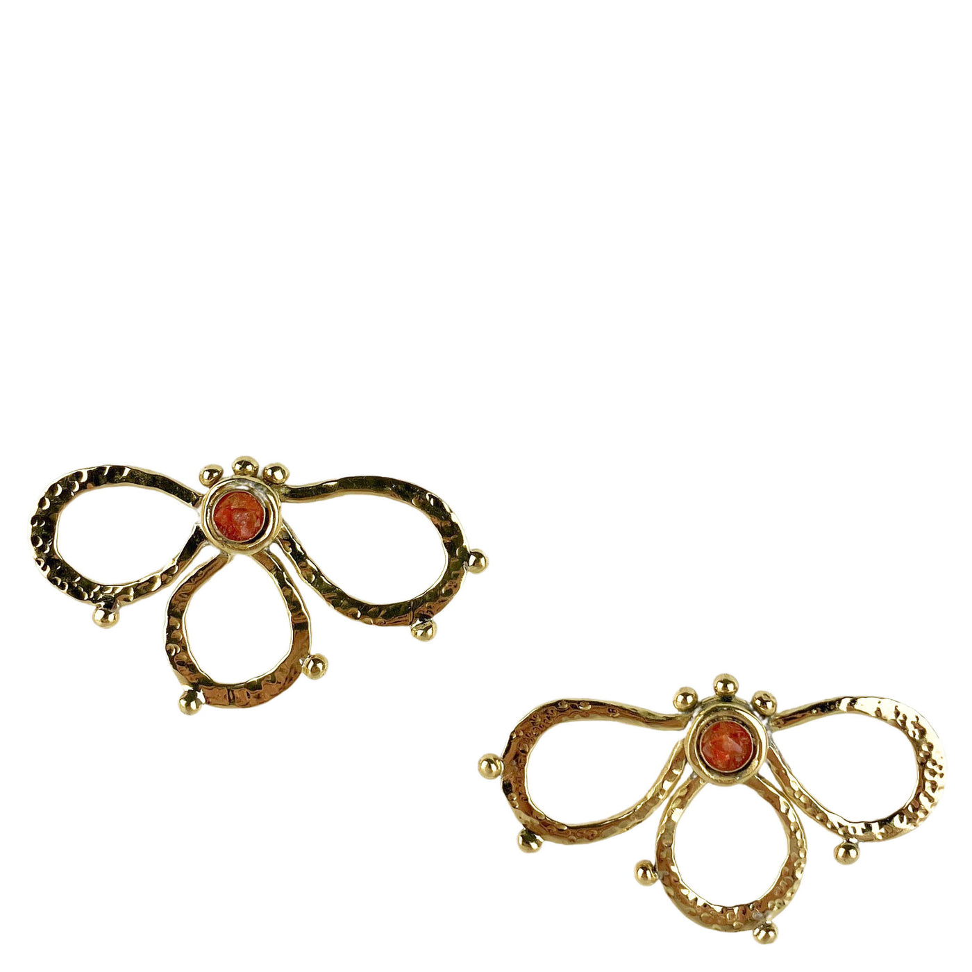Ulla Johnson Hammered Chain Flower Stud Earrings in Tiger's Eye - Discounts on Ulla Johnson at UAL
