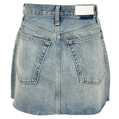 RE/DONE 90's Mini Skirt in Faded Blues - Discounts on RE/DONE at UAL
