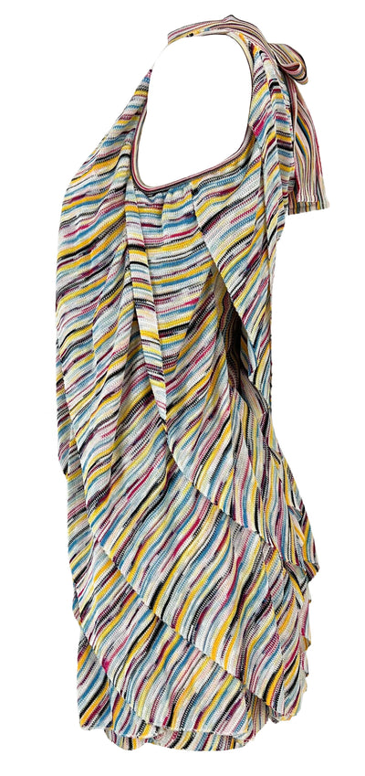 Missoni Flounced Knit Mini Dress in Multicolor - Discounts on Missoni at UAL