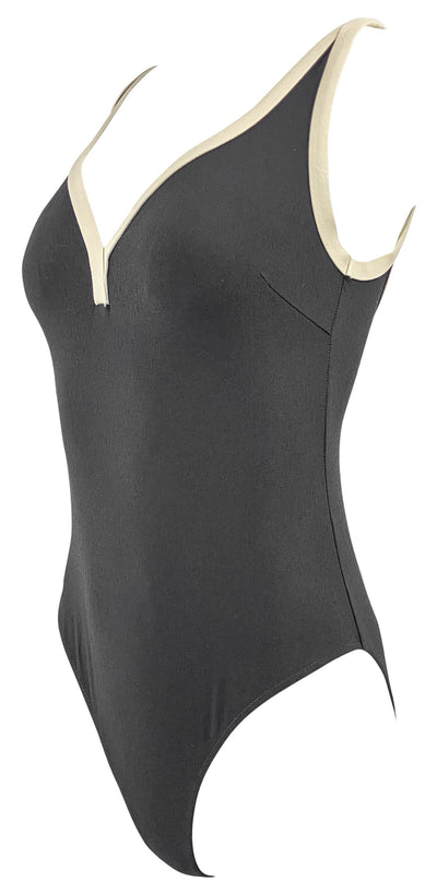 Lisa Marie Fernandez Maria Maillot One Piece Swimsuit in Black and Natural - Discounts on Lisa Marie Fernandez at UAL