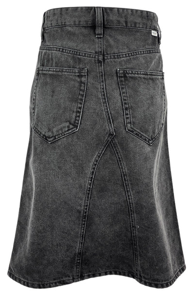 Isabel Marant Etoile Fiali Denim Midi Skirt in Washed Black - Discounts on Isabel Marant at UAL