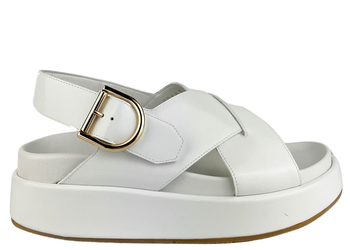Dries Van Noten Platform Leather Sandals in White - Discounts on Dries Van Noten at UAL