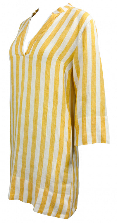 Birds of Paradis by Trovata Lucca Linen Shift Dress in Yellow Stripe - Discounts on Birds of Paradis by Trovata at UAL