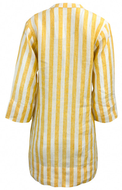 Birds of Paradis by Trovata Lucca Linen Shift Dress in Yellow Stripe - Discounts on Birds of Paradis by Trovata at UAL