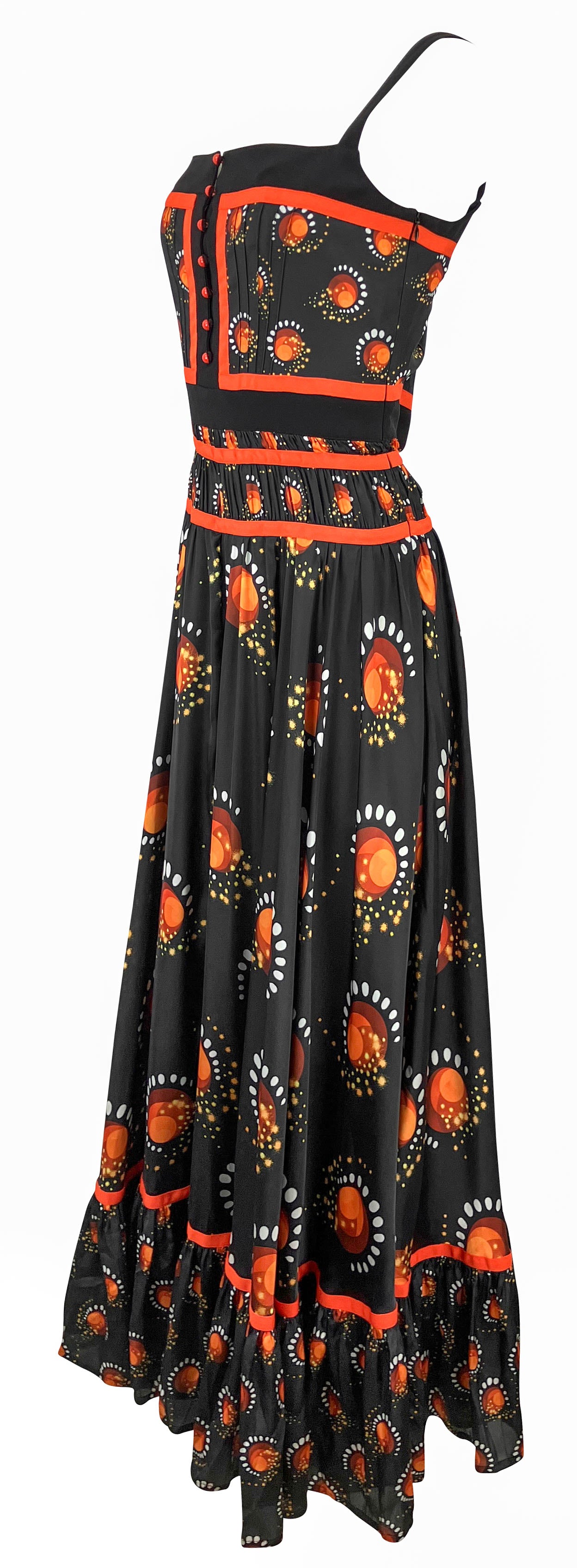 Paco Rabanne Graphic Printed Flared Maxi Dress - Discounts on Paco Rabanne at UAL