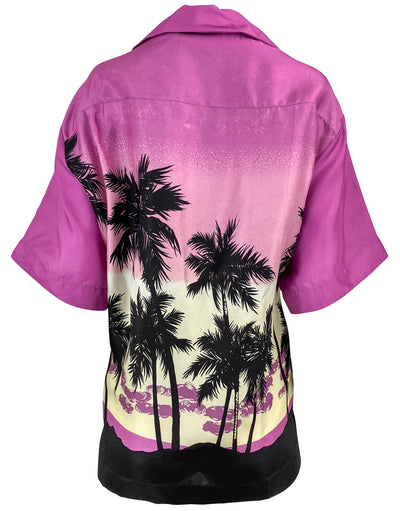 Palm Angels Sunset Bowling Shirt in Purple - Discounts on Palm Angels at UAL