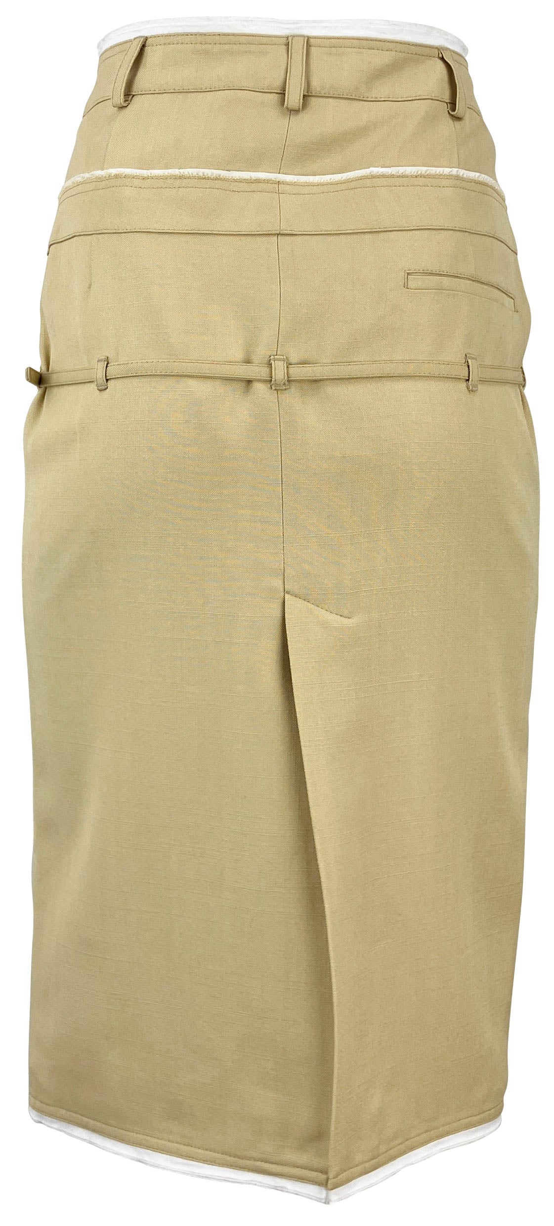 Jacquemus La Jupe Caraco Pencil Skirt in Neutrals - Discounts on Jacquemus at UAL