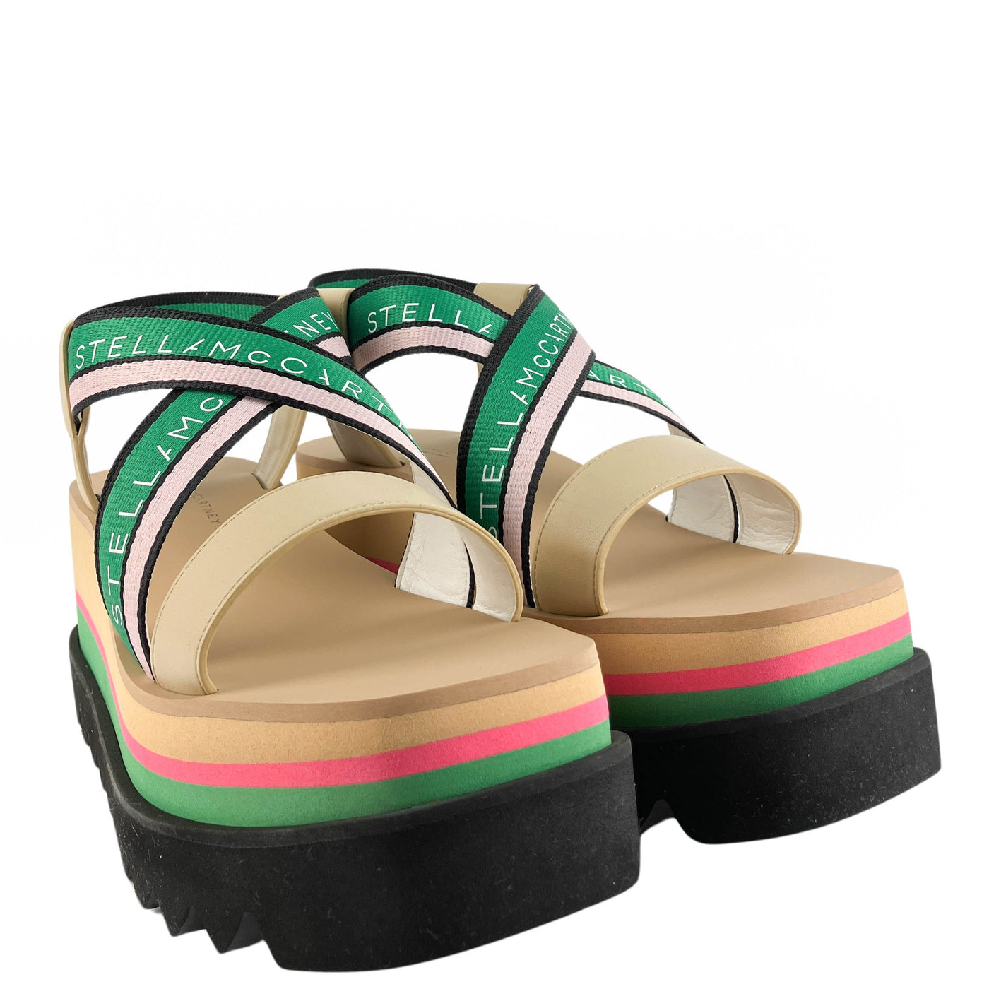 Stella McCartney Sneakelyse Stripy Platform Sandals - Discounts on Stella McCartney at UAL
