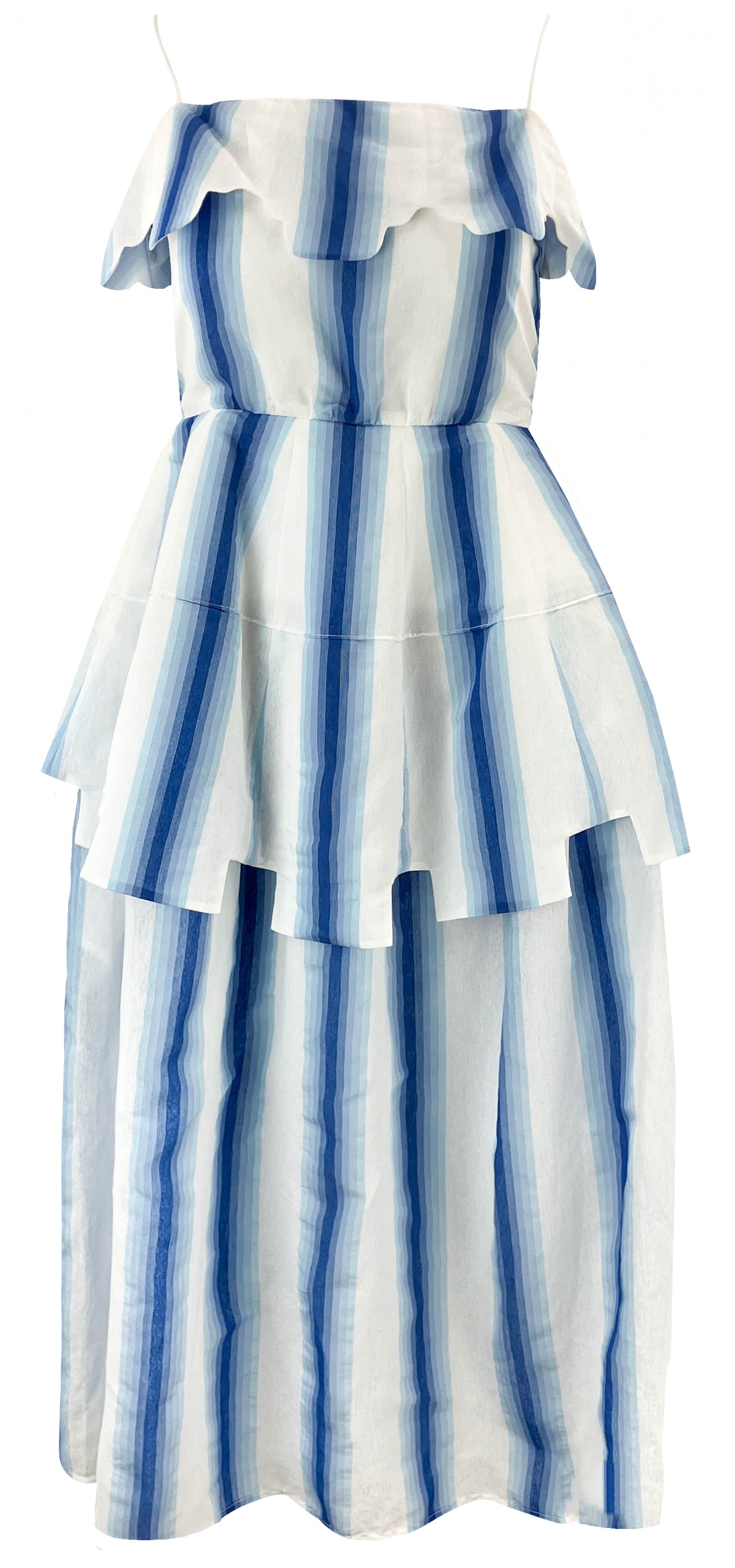 Rosie Assoulin Awning Flared Midi Dress in Blue Ombré - Discounts on Rosie Assoulin at UAL