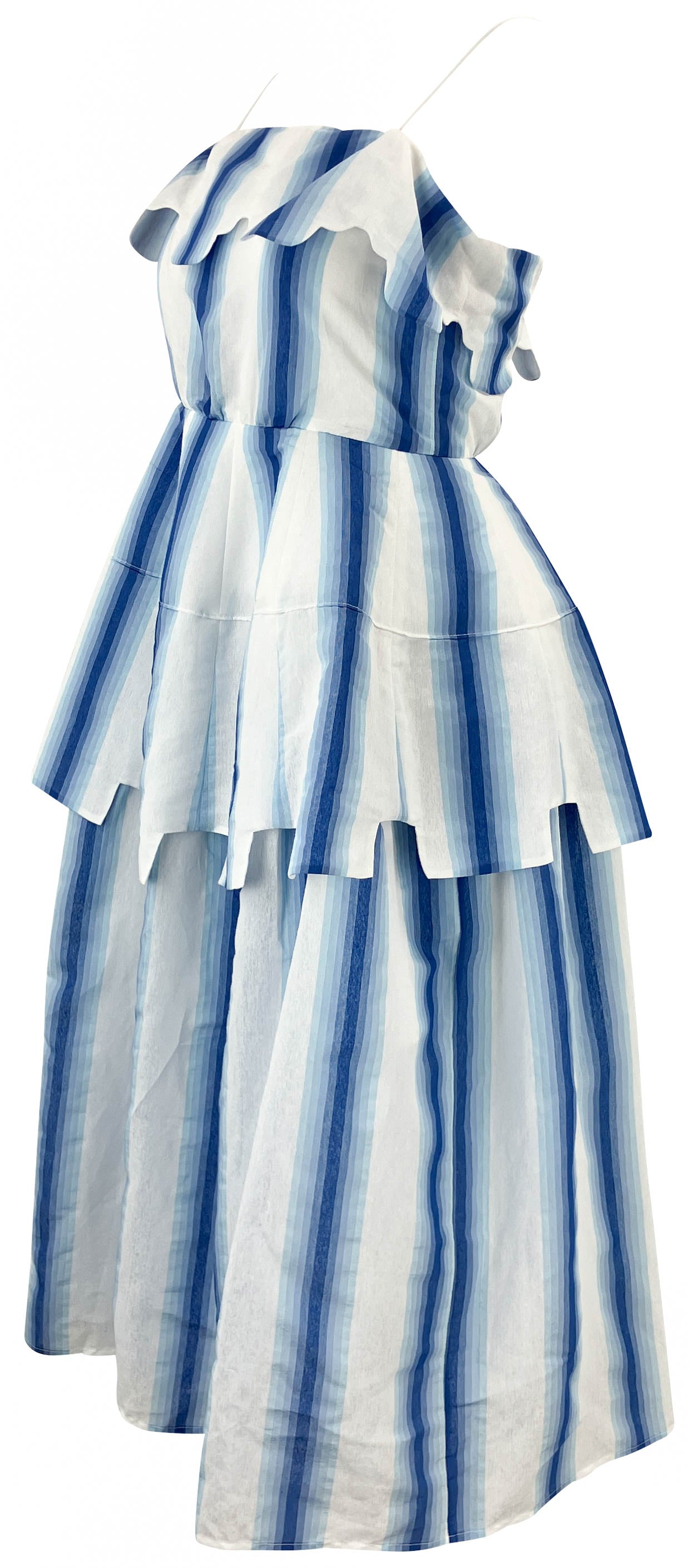 Rosie Assoulin Awning Flared Midi Dress in Blue Ombré - Discounts on Rosie Assoulin at UAL
