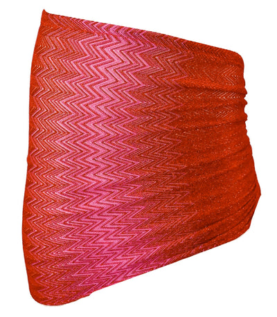 Missoni Mare Swimsuit Cover-Up Mini Skirt in Red and Pink - Discounts on Missoni at UAL