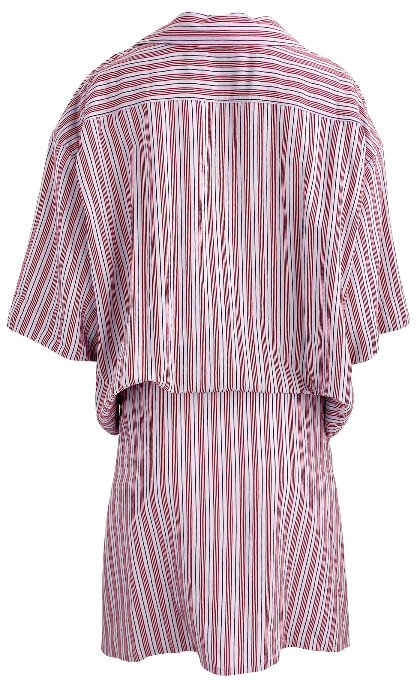 LEMAIRE Wrap Front Shirtdress in Red and Lilac - Discounts on LEMAIRE at UAL