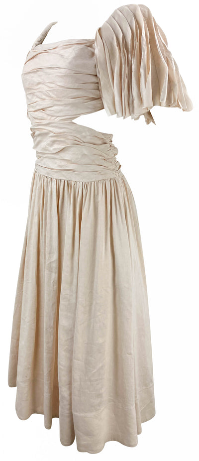Aje. Marianne Ruched Midi Dress in Coconut Cream - Discounts on Aje. at UAL