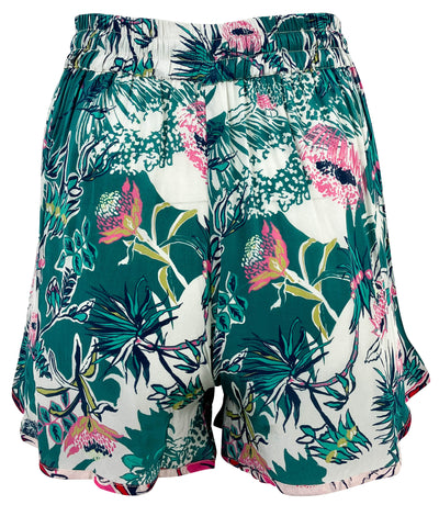 Chufy Henry Floral Drawstring Shorts in Teal - Discounts on Chufy at UAL