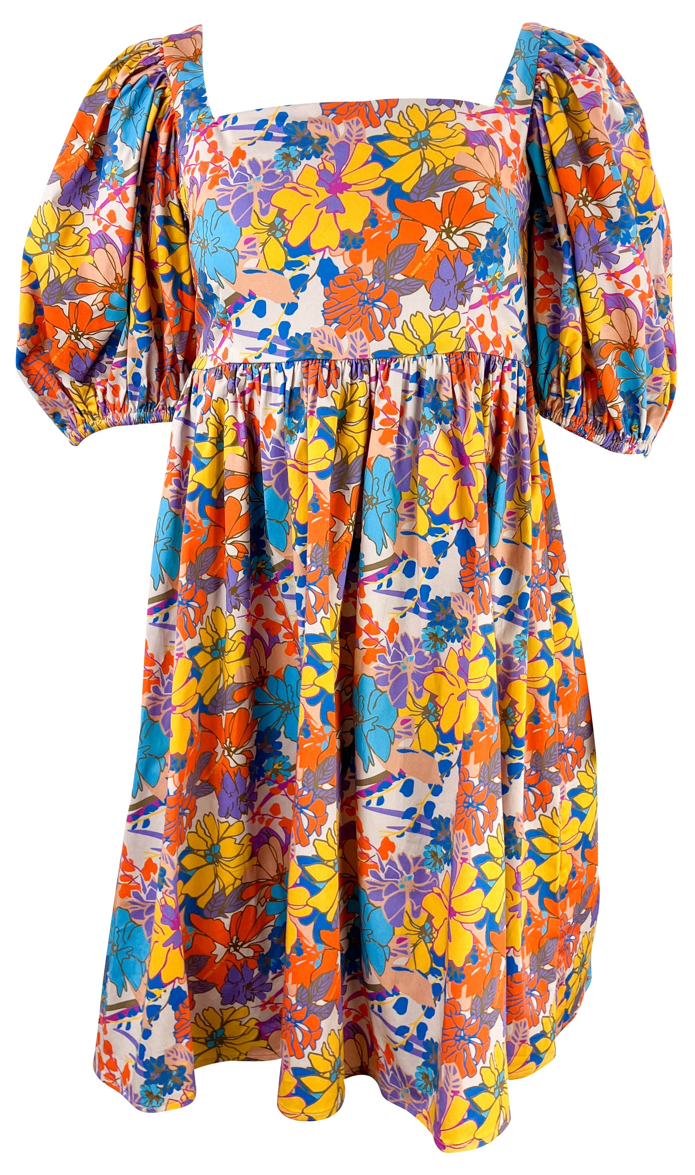 Snow Xue Gao Floral Print Babydoll Dress in Orange - Discounts on Snow Xue Gao at UAL