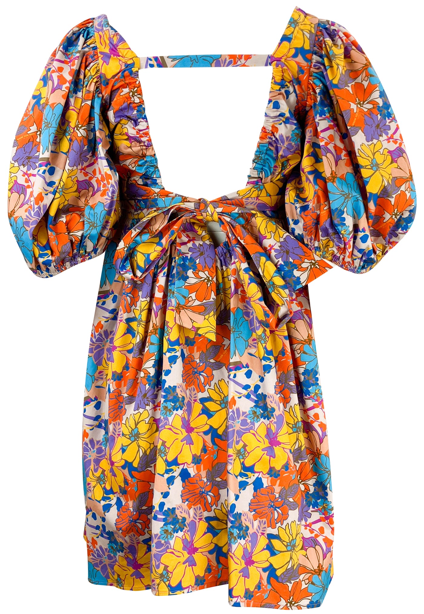 Snow Xue Gao Floral Print Babydoll Dress in Orange - Discounts on Snow Xue Gao at UAL