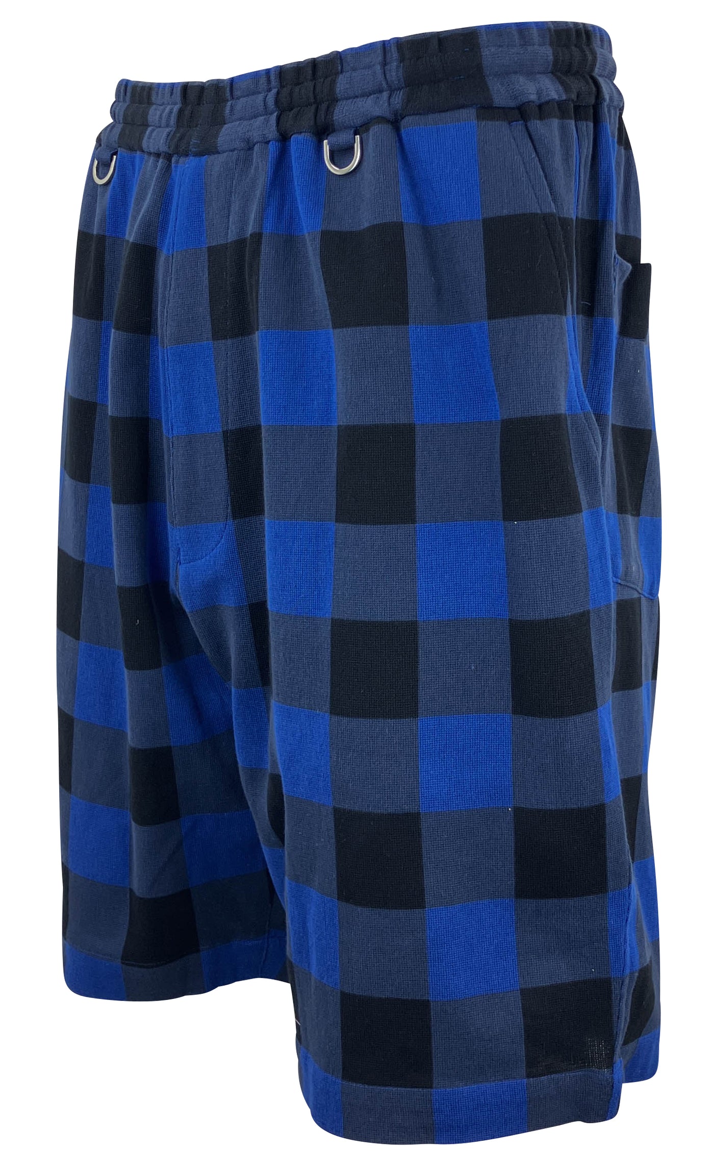 Mastermind Homme x A-Girl's Checkered Shorts in Blue/Black - Discounts on Mastermind at UAL