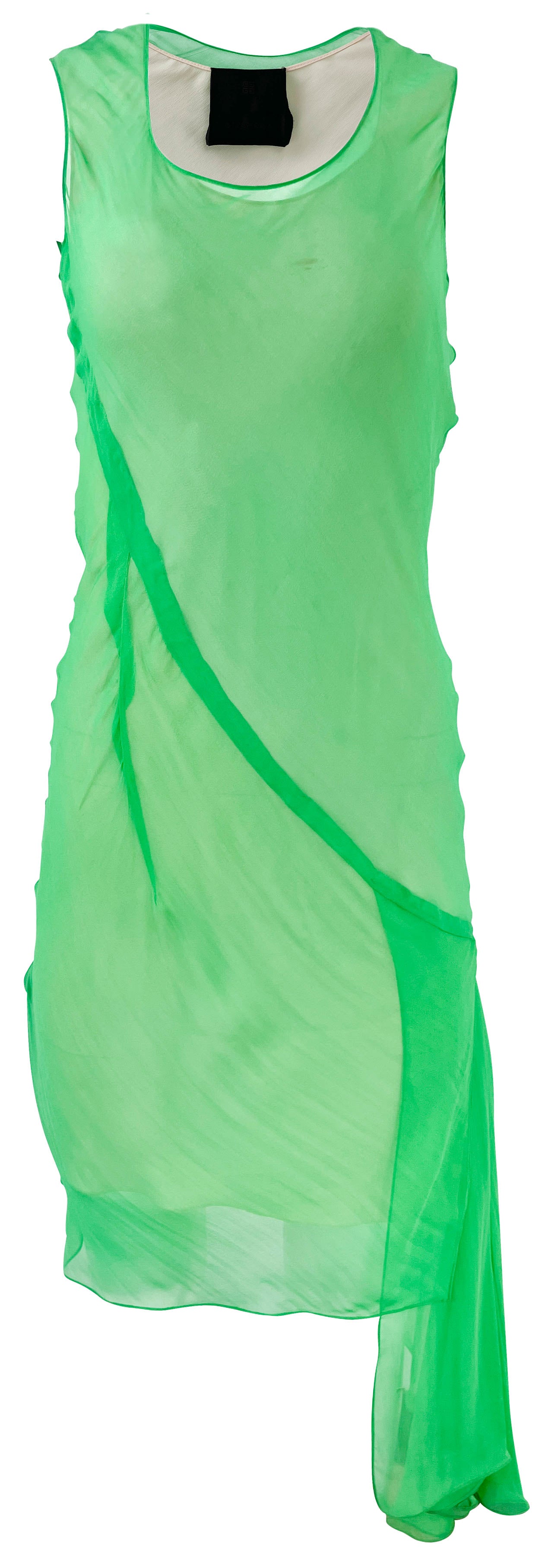 Givenchy Sleeveless Layered Midi Dress in Green - Discounts on Givenchy at UAL